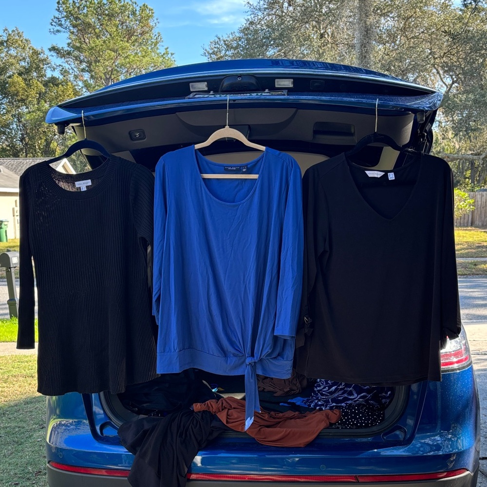Susan Graver Blue and Black Blouses
